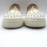Christian Louboutin Manitoboat Spike Sneakers Leopard/White Ombre Patent Size 38
