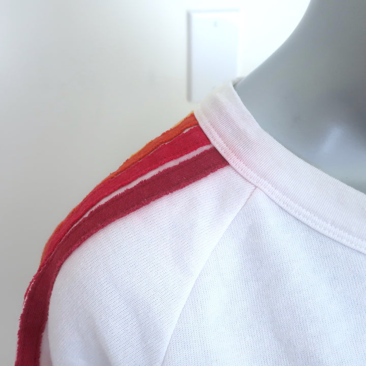 Aviator Nation 4 Stripe Crewneck Sweatshirt White Size Medium