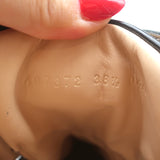 Gucci Trip Faux Pearl-Embellished Combat Boots Black Leather Size 38.5