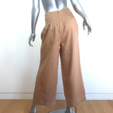 Joslin Delilah Pintucked Linen Wide-Leg Pants Sand Size US 0
