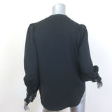 L'Agence Ava Lace Cuff Blouse Black Size Small Long Sleeve Button-Up Top