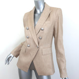 Veronica Beard Miller Dickey Jacket Khaki Linen Size 2 Double Breasted Blazer