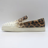Christian Louboutin Manitoboat Spike Sneakers Leopard/White Ombre Patent Size 38