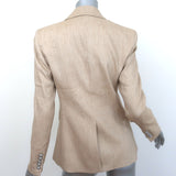 Veronica Beard Miller Dickey Jacket Khaki Linen Size 2 Double Breasted Blazer