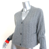 Kule The Sullivan Cashmere Cardigan Heather Grey Ribbed Knit Size Small