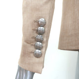 Veronica Beard Miller Dickey Jacket Khaki Linen Size 2 Double Breasted Blazer