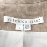 Veronica Beard Miller Dickey Jacket Khaki Linen Size 2 Double Breasted Blazer