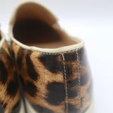 Christian Louboutin Manitoboat Spike Sneakers Leopard/White Ombre Patent Size 38