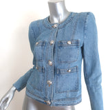 Veronica Beard Ferazia Denim Multi-Pocket Jacket Light Indigo Size 0