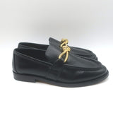 Bottega Veneta Astaire Knot Loafers Black Leather Size 39.5