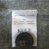 Kule The Sullivan Cashmere Cardigan Heather Grey Ribbed Knit Size Small