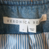 Veronica Beard Ferazia Denim Multi-Pocket Jacket Light Indigo Size 0