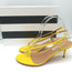 Aquazzura Divina 60 Thong Sandals Yellow Leather Size 38.5 Slingback Heels