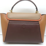 COACH Courier Carryall Top Handle Bag Brown Colorblock Leather Shoulder Bag