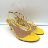 Aquazzura Divina 60 Thong Sandals Yellow Leather Size 38.5 Slingback Heels