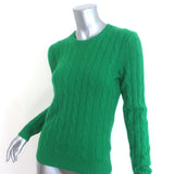 Polo Ralph Lauren Cabled Cashmere Crewneck Sweater Green Size Small