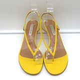 Aquazzura Divina 60 Thong Sandals Yellow Leather Size 38.5 Slingback Heels