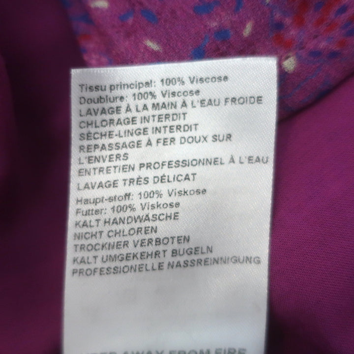 Ba&amp;sh Meryl Sleeveless Midi Dress Fuschia Floral Print Crepe Size Small
