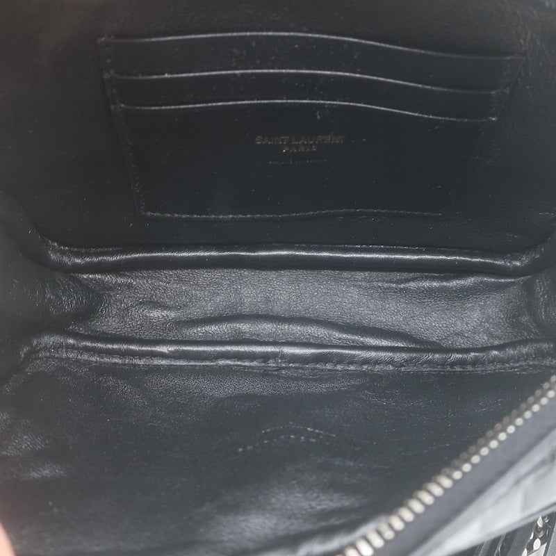 Saint Laurent Monogram Mini Lou Camera Bag Black Croc-Embossed Leather