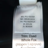 Fleurette Fox Fur Collar Wrap Coat Dark Gray Wool-Blend Size 14