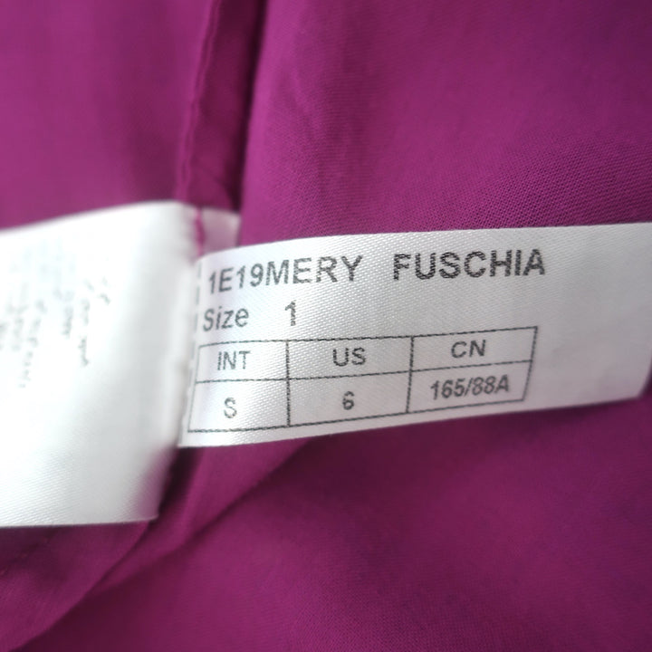 Ba&amp;sh Meryl Sleeveless Midi Dress Fuschia Floral Print Crepe Size Small