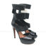 Alaia Cutout Platform Boots Black Lizard-Embossed Leather Size 38.5