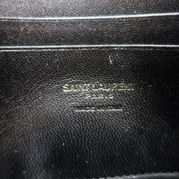 Saint Laurent Monogram Mini Lou Camera Bag Black Croc-Embossed Leather