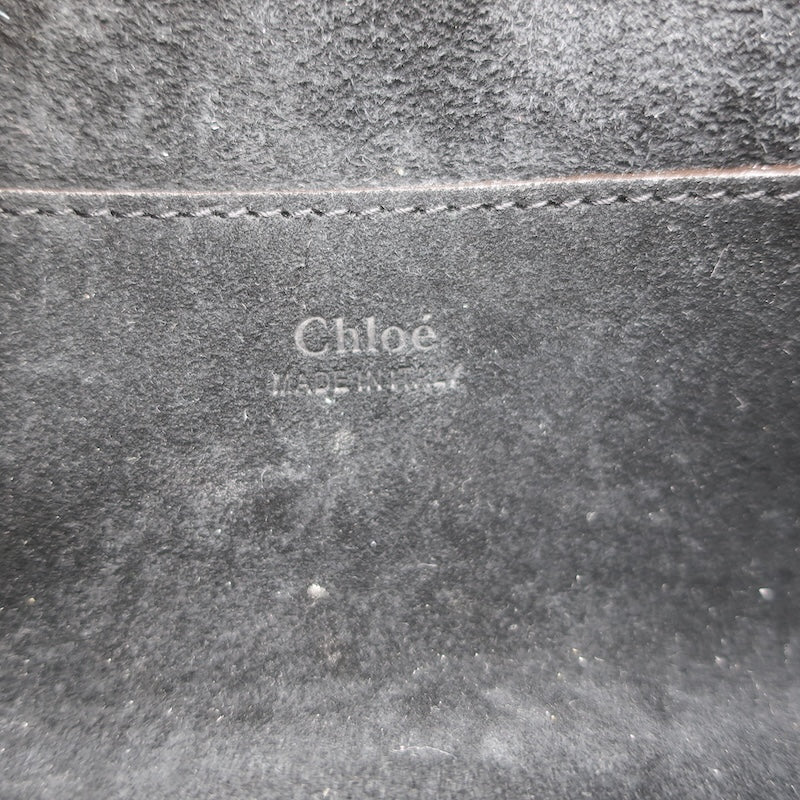 Chloe Kerala 25 Metallic Leather Small Shoulder Bag Shiny Grey / Dark Gold NEW