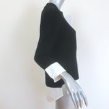 Brochu Walker Eton Layered Crew Looker Sweater Black Wool-Cashmere Size Small