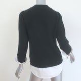 Brochu Walker Eton Layered Crew Looker Sweater Black Wool-Cashmere Size Small