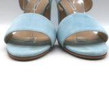 Manolo Blahnik Khan Slingback Sandals Light Blue Suede Size 40