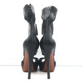 Alaia Cutout Platform Boots Black Lizard-Embossed Leather Size 38.5