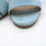 Manolo Blahnik Khan Slingback Sandals Light Blue Suede Size 40
