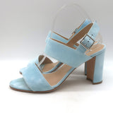 Manolo Blahnik Khan Slingback Sandals Light Blue Suede Size 40