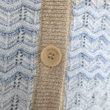 Sandro Zadine Metallic Chevron Knit Cardigan Gold/Blue Ombre Size 0