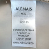 Alemais Arabella Button-Front Midi Dress Gold Floral Print Silk Size Medium