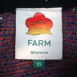 FARM Rio Lily's Garden Beaded Sweater Black/Multi Wool-Blend Size Extra Small