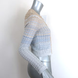 Sandro Zadine Metallic Chevron Knit Cardigan Gold/Blue Ombre Size 0