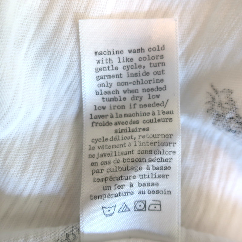 Rag &amp; Bone Brando Tee White Feather Print Cotton Size Medium Short Sleeve Top