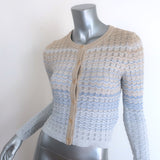 Sandro Zadine Metallic Chevron Knit Cardigan Gold/Blue Ombre Size 0