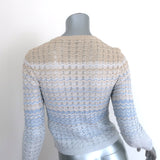 Sandro Zadine Metallic Chevron Knit Cardigan Gold/Blue Ombre Size 0
