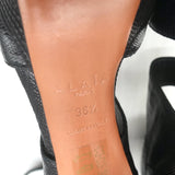 Alaia Cutout Platform Boots Black Lizard-Embossed Leather Size 38.5