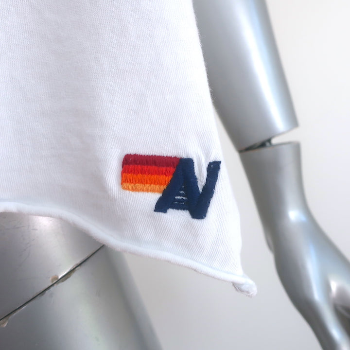 Aviator Nation Prism Boyfriend Tee White/Rainbow Size Medium Short Sleeve Top