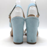 Manolo Blahnik Khan Slingback Sandals Light Blue Suede Size 40