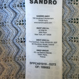 Sandro Zadine Metallic Chevron Knit Cardigan Gold/Blue Ombre Size 0