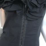 Anne Fontaine Azalee Ruffled Corset Top Black Cotton Size 40