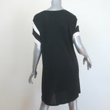 Rag & Bone Penny Striped-Sleeve Mini Dress Black Silky Knit Size Large