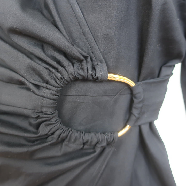 Veronica Beard Afton Wrap-Effect Dress Black Stretch Cotton Size 2