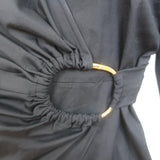 Veronica Beard Afton Wrap-Effect Dress Black Stretch Cotton Size 2