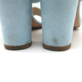 Manolo Blahnik Khan Slingback Sandals Light Blue Suede Size 40